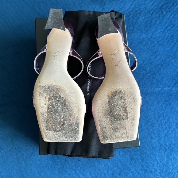 Giuseppe Zanotti Flaminia Metallic Pink Sandals Mules Size 41 - Picture 6 of 10